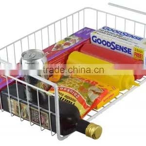Icegreen Kitchen Use Mesh Grid White Coated Metal Wire Under Shelf Storage Organization Baskets, Wrap Rack thumbnail-2