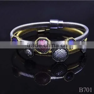 18K Gold Bracelet / Ruby & Emerald Spinel Mirco Pave Bracelet/925 Silver Sterling Bracelet thumbnail-2