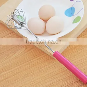 Stainless Steel Miracle Whisk Tools With Rubber Hand Rotating Egg Whisk Egg Beater thumbnail-3