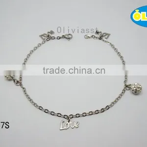 Olivia Jewelry Wholesale Fashion Anklets, Stainless Steel Anklet With Love For Women thumbnail-1