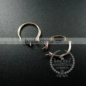 925 Solid Sterling Silver Rose Gold Pearl Bezel Ring Adjustable Ring DIY Supplies Jewelry Findings 1216005 thumbnail-1