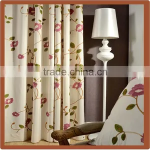 Custom Made Floral Design Polycotton Material Embroidery Curtain Drapery Fabric Wholesale thumbnail-6