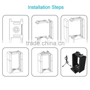 All-in-one 12 Slots Video Game Disc Storage +Space-saving Vertical Stand + Cooling Fan+ Dual Controller Charging Station For PS4 thumbnail-6