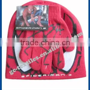 Children's Knitted Beanie Hat and Glove thumbnail-1