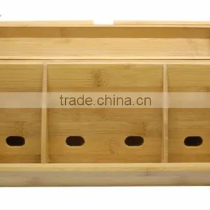 Desktop Multi Cell Mobile Phone and Tablets Wooden Bamboo Charging Station thumbnail-1