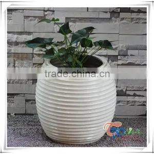 Ball Shaped Fiberglass Light Pot Outdoor Flower Large thumbnail-2
