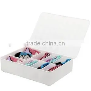 Colorful 9Lattices Plastic With Covered Underware Storage Box thumbnail-3