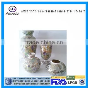 Gorgeous Crackle Color Mosaic Shapes Unique Decorative Vases for Wedding thumbnail-1