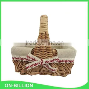 Handled Natural Wicker Decorating Flower Girl Basket thumbnail-3