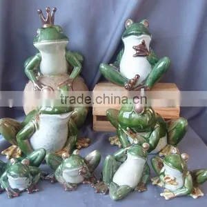 Porcelain Frog, Ceramic Garden Decoration, Garden Ornament thumbnail-1
