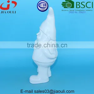 Table Centerpieces Christmas Decorations White Ceramic Santa Claus thumbnail-5