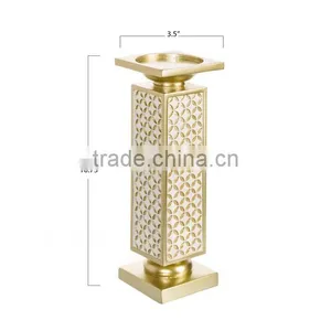 Diamond Lattice Pillar Candle Holders, Set of 2 for Wedding/ Birthday Decoration thumbnail-4