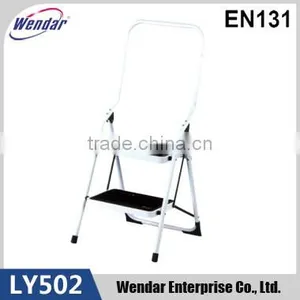 Steel Step Ladder With EN14183 Certificate , 2 Steps With Rubber Mat thumbnail-1