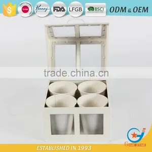 Set of 4 Unique Galvanized Iron Powder Coating Cheap Flower Little Plant Pots Small Garden Planters thumbnail-3