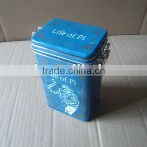 Airtight Tin Coffee Can With Metal Clasp thumbnail-1