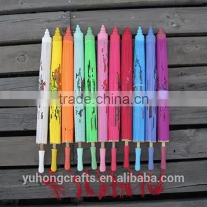 Colorful Hand-painted Chinese Silk Parasol thumbnail-5