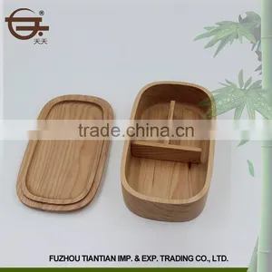 Natual Handmade Wood Wholesale Compartment Bento Box thumbnail-1