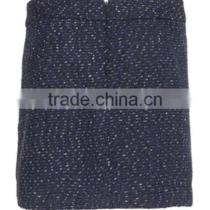 Women Apparel Ladies Fashion New Skirt Blue and Black Contrast Mini Skirt Women Short Straight Skirt thumbnail-3