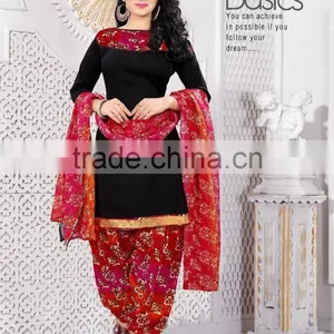 Basics Cotton Patiala Readymade Designer Printed Suits thumbnail-1