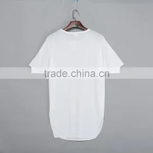 Scoop Hem Design Curved Hem Stylish Men Tee Extra Long Hip Hop T-shirt. Sublimation Blanks. Print Your Own Design. Real Factor thumbnail-2