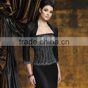 Satin Long Sleeve Blue Evening Gown Models thumbnail-1