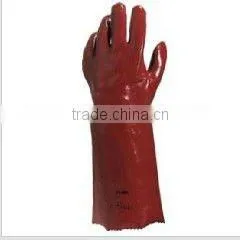 Long Sleeve Red Pvc Safety Gloves thumbnail-1