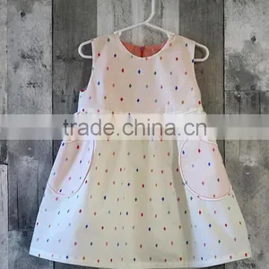 New Arrival Baby Clothes Wholesale Hot Sale White Cotton Cheap Children's Boutique Fashion 1-6 Years Old Baby Girl Dress thumbnail-1