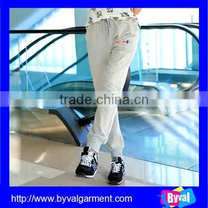 Hot Sale Fashion Custom Fleece 100% Cotton Plain Blank Elastic Waist Womens Pants Pattern thumbnail-5