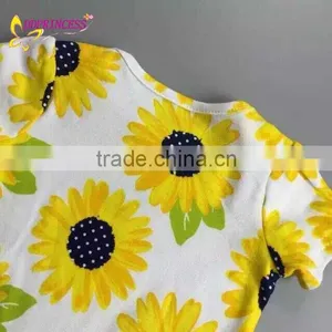 Top Selling Summer Bodysuits For Baby Girls,Girls Rompers With Flower Printed thumbnail-3