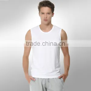 Lastest Breathable Men Wholesale Plain White Tank Tops thumbnail-1