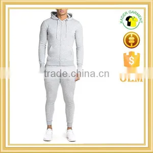 Mens Plain Tracksuits Custom High Quality Gym Tight Fit Tracksuit in China thumbnail-1