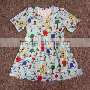 High Quailty Easter Baby Dress Girls Clothing With Ruffle Children Kids Dress With Bib thumbnail-3