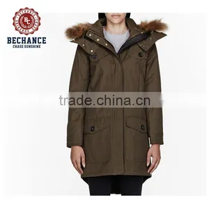 Army Green Women Padded Winter Parka Jacket Parka Coat thumbnail-1