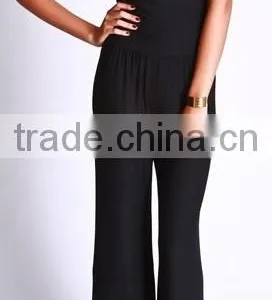 Soft Black Front Cutout Women Playsuit Sexy Backless Jumpsuit Laides Halter Romper thumbnail-1