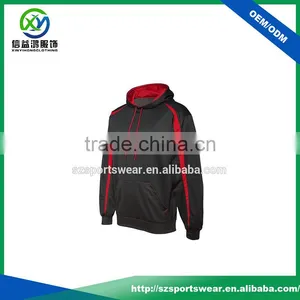 Latest Design Black With Red Color Men Polyester Sweater Hoody Fleece in Side thumbnail-1