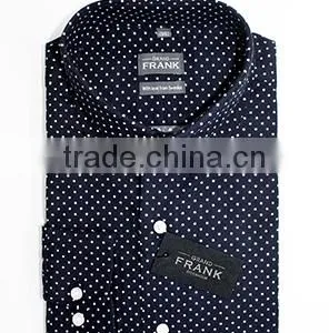 Latest Mens Dress Shirt Design Dark Blue Dots thumbnail-1