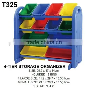 4-tier Plastic Toy Storage Organizer With 12-storage Bins thumbnail-1