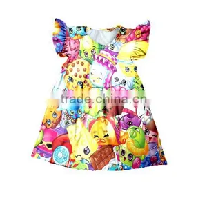 Lace Fold Cute and Charming Flowers Cool Ventilated Girl Striped T-shirt Unique Kids Frock Designs Pictures thumbnail-4