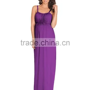 Hot Sale Spaghetti Strap Maternity Dress,latest Maternity Dress Pleated Designs, Maternity Clothing Wholesale thumbnail-3