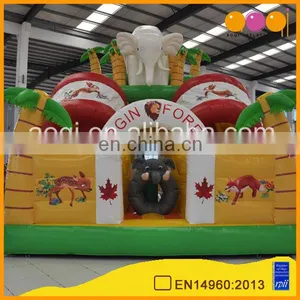 AOQI Newest Design Inflatable Animal Funcity With Slide Inflatable City Toy for Sale thumbnail-1