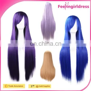 Fashion Quality Synthetic Feathers Cosplay Wig Long Purple thumbnail-1
