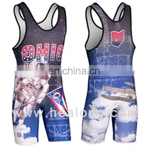 Healong Sublimation Sexy Wrestling Singlets Women 65 Cotton 35 Polyester thumbnail-2