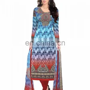 Unstitched Salwar Kameez College Wear / Latest New York Ethnic Fashions (salwar Kameez Suits) thumbnail-1