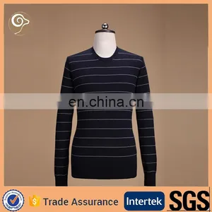O Neck With Striped Blended Cashmere Sweater Women thumbnail-1