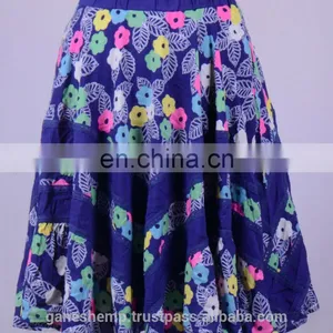 Dark Blue Shade Flower Power Mini Skirt HHCS 132 A thumbnail-1