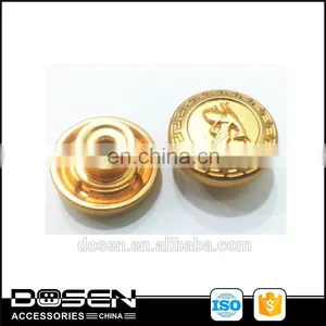 High Quality Embossed Logo Sew Resin Brass Gold Jean Buttons Zamak Material Make in China thumbnail-1