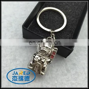Cute Animal Dog Metal Keychain Chrome Cartoon Cat Keyring thumbnail-5