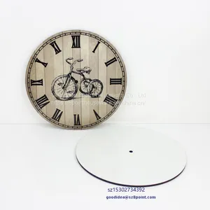 Cheap Price Round Creative Sublimation MDF Wooden Wall Clock thumbnail-2