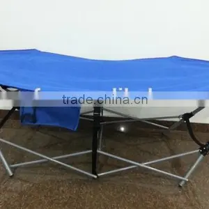 Folding Portable Hammock With Steel Tube Frame Stand With Utility Pocket thumbnail-1