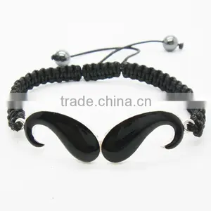 Enamel Beard Alloy Woven Bracelet With Black Wire thumbnail-1